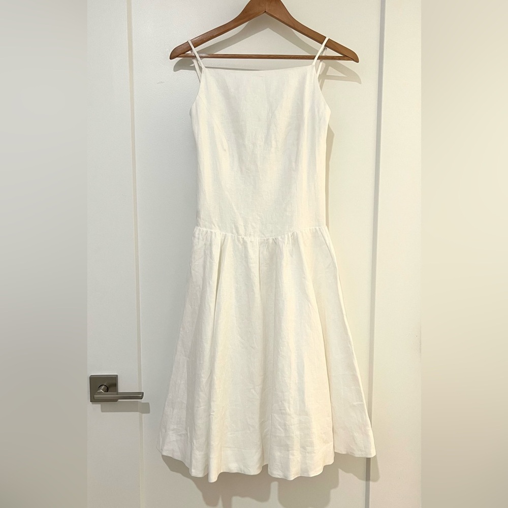 Reformation Clarabelle Linen Dress – White – Size 4 – New Without Tag!